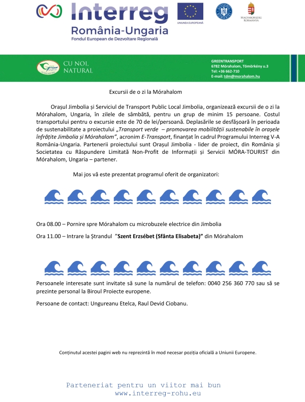 Excursii de o zi la Mórahalom 08.09.2024